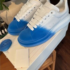 Alexander McQueen Gradient Blue and White Sneakers